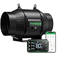 VIVOSUN AeroZesh T6 Inline Duct Fan, Quiet 6" 408 CFM Ventilation Exhaust Fan w/EC Motor and GrowHub E42A Temperature Humidity WiFi-Controller