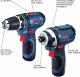 Bosch CLPK22-120 12V Max 2-Tool Combo Kit Drill Impact Driver Batteries Case view 3
