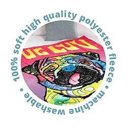 Dawhud Direct Colorful Pug Fleece Blanket for