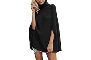 Cape Coat Fashion Clothing Women's Knitted Turtleneck Sweater Cape Style Poncho Coat Western Poncho