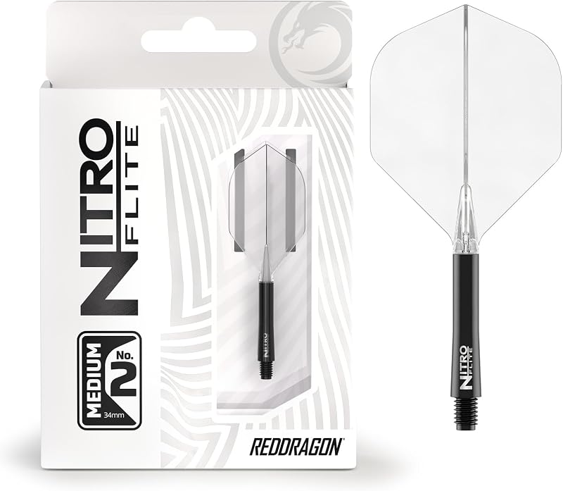 Red Dragon Nitro Flite Integrated Flight & Shaft System No.2 Black Clear Medium