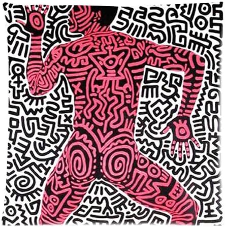 Painted Street Grafitti Art Keith Haring Pillow Cases 18x18 inch Cushion Case (Two sides)