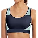 Champion Women's The Absolute Workout Sports Bra, Imperial Indigo/Blue Spearmint, Large