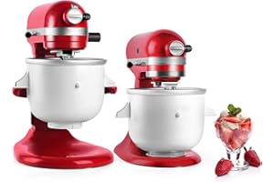 KITCHOOD Ice Cream Maker Attachment for Kitchenaid Stand Mixer,2-Quart Frozen Yogurt - Ice Cream & Sorbet Gelato Maker,Fits 4