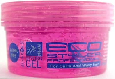 ECOCO Professional Curl & Wave Styling Gel Firm Hold Hair 8 oz Pink