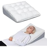 TANYOO Bed Wedge Pillow for Sleep Apnea 7.5Inch Gerd Pillow Patent Dual Layer Triangle Pillow Adjustable Shredded Memory Foam Topper Soft Support Ideal for Acid Reflux, After Surgery, Snoring