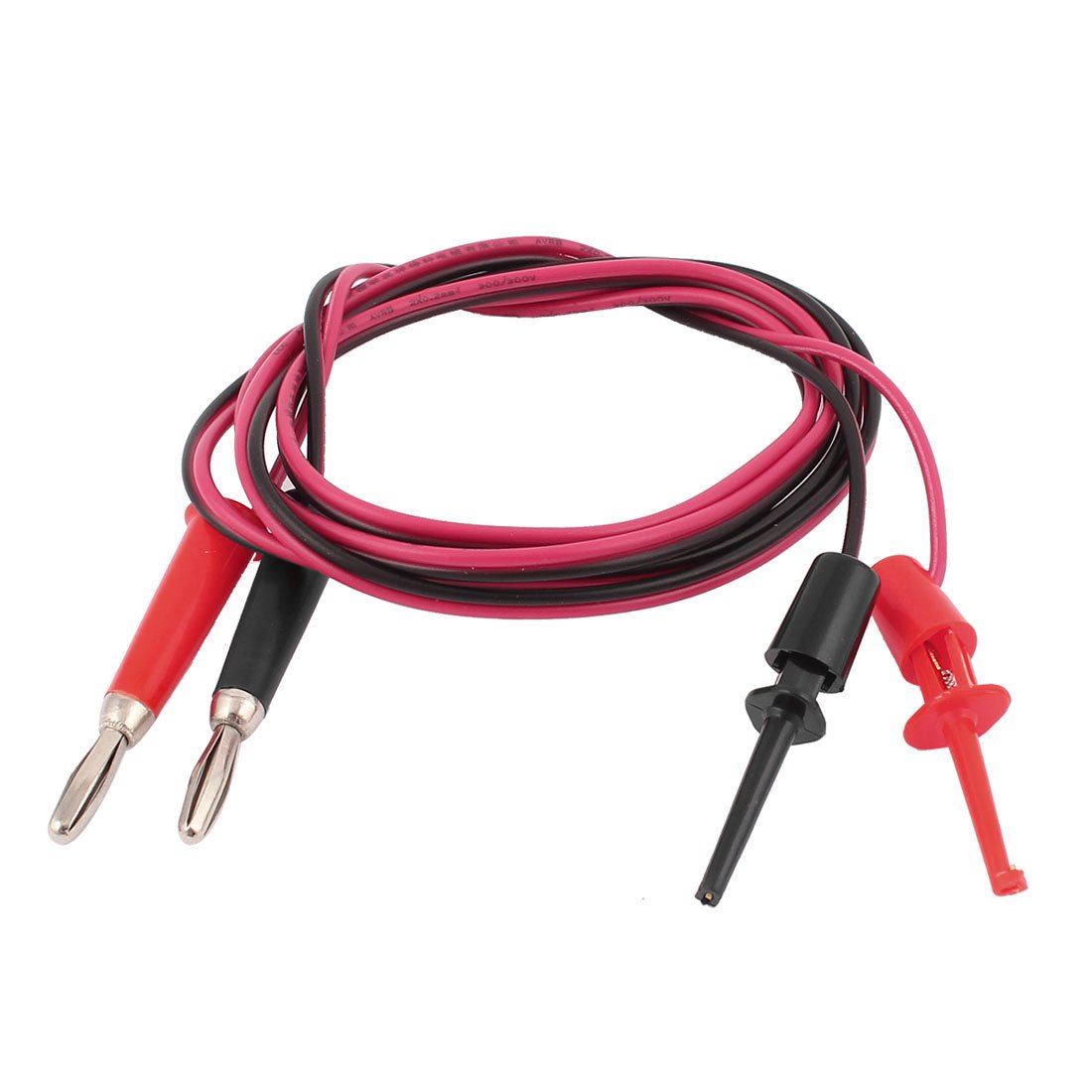 Sourcingmap Pair Test Hook Clip to 4mm Banana Connector Lead Cable 3FT for Multimeter