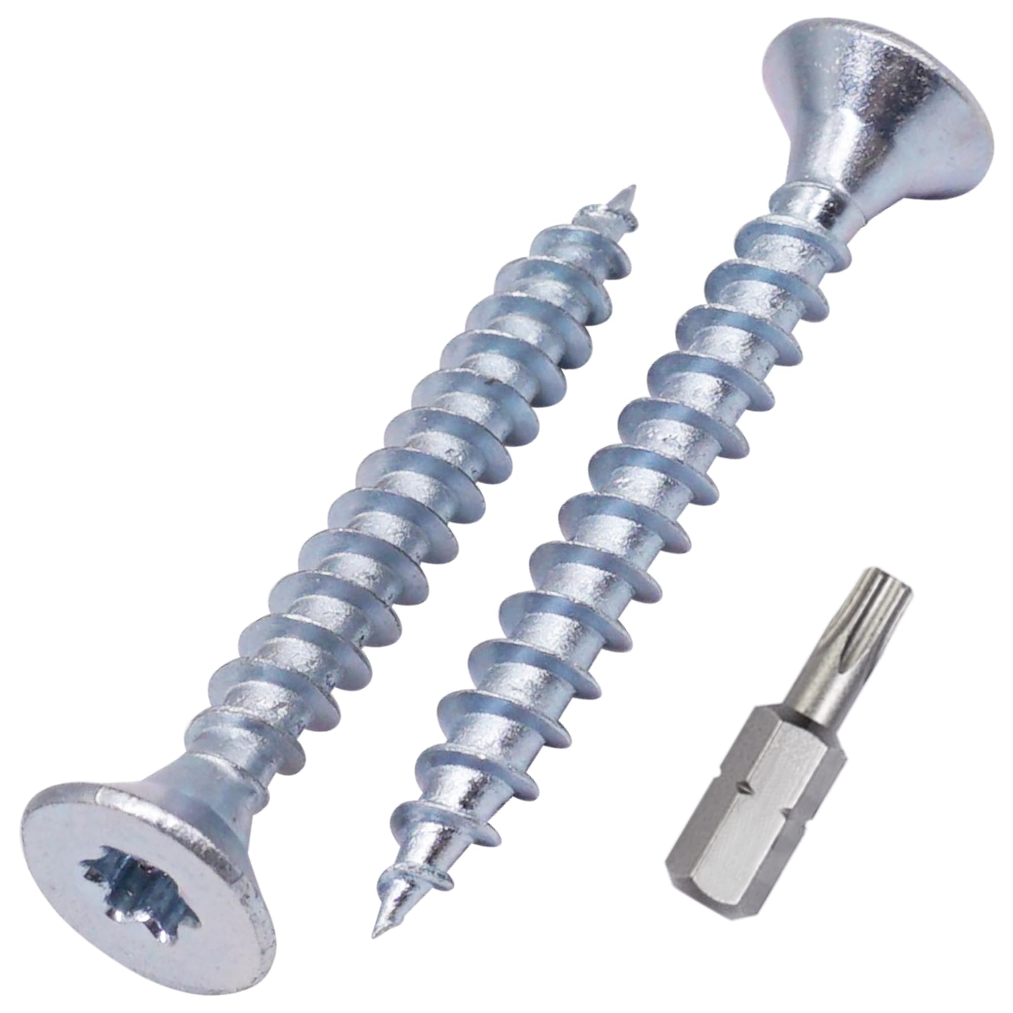 SKIR'CO (50 pcs) Zinc Plated Steel Wood Screws 5.0 x 40 mm, Torx Head, Countersunk Head, Chipboard Screws, Fully Threaded
