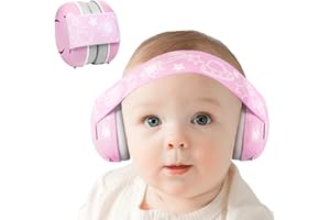 711TEK Baby Ear Muffs Noise Protection, Adjustable Headband Baby Ear Protection, Comfortable Headphones for Hearing Protection & Improves Sleep, Airplane Travel Essentials Sound Proof, Pink