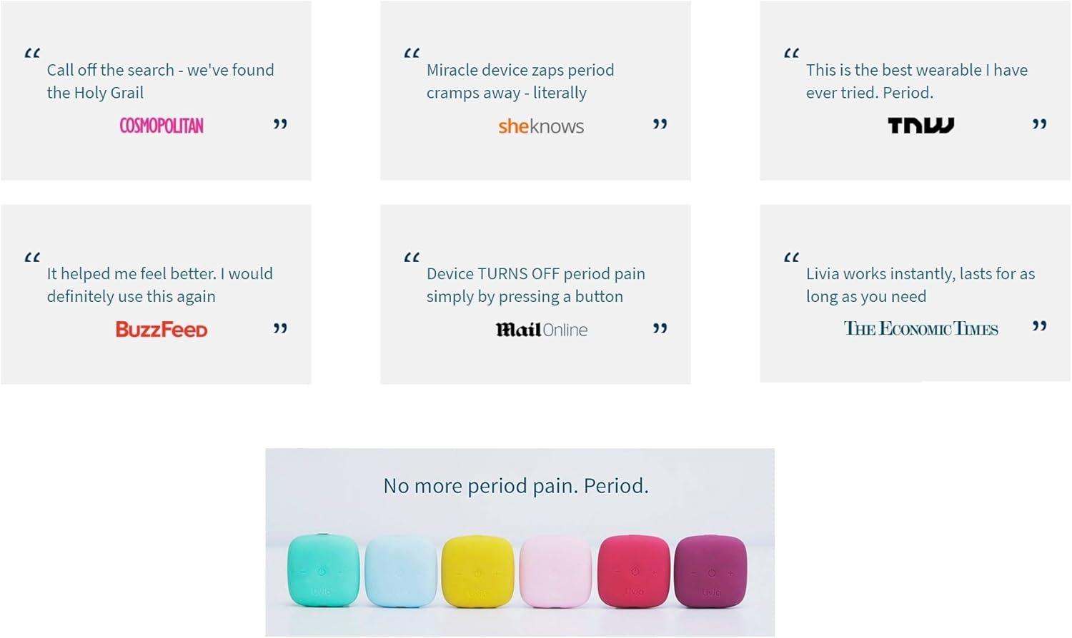 Livia FDA Cleared Period Cramps Relief Device - Drug-Free Solution for Menstrual Cycle Pain - Electric Abdominal Treatment - Get Rid of Menses Aches - Compact Ally for Menstruation Cramps - Purple: Health & Personal Care