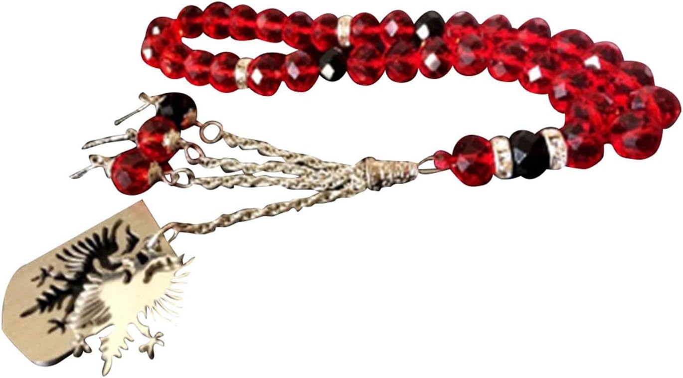 Amazon Com Islamic Country Flag Map Prayer 33 Beads Rosary Masbaha With Tassels Albania Arts Crafts Sewing