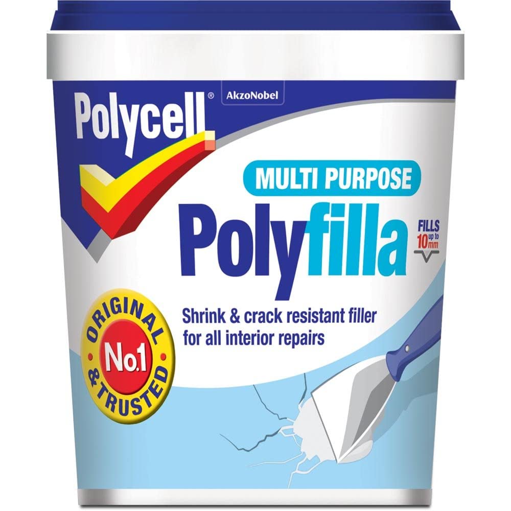 Polyfilla Ready Mixed Filler for Wood Brick Walls Plaster Multi Purpose Quick Drying White 1kg