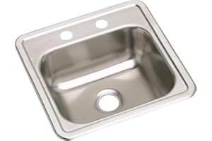 Elkay Dayton D115152 Single Bowl Top Mount Stainless Steel Bar Sink, 15 x 15 with 2" Drain Hole