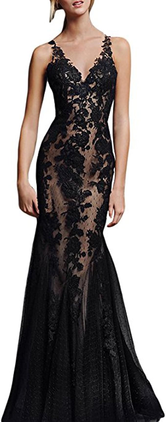 black and champagne dress