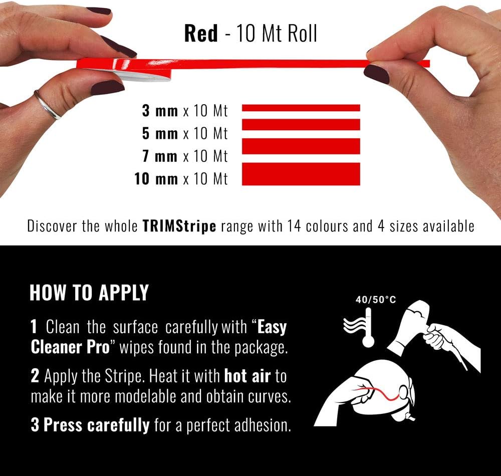 4R Quattroerre.it 10453 Trim Stripes Adhesive Strips for Cars Red, 3 mm x 10 mt, 3 mm x 10 meters - Image 4