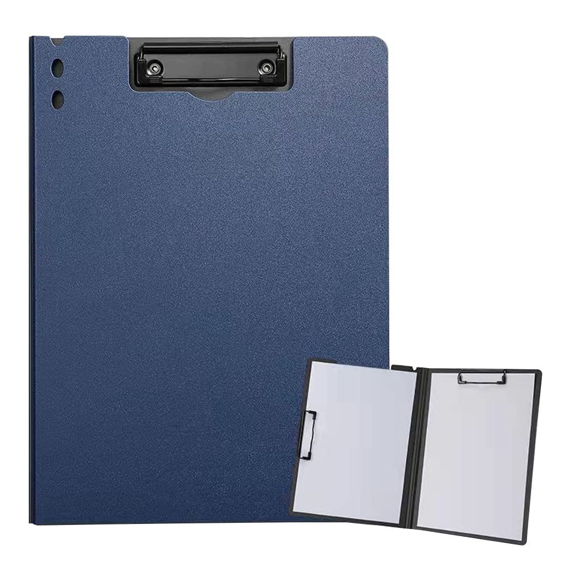 ZMREN Clipboard, A4 Plastic Clipboards with Double Clip, Standard A4 Letter Size Clipboards, Suitable for Office Workers, Students, Teachers (31.5 cm x 22.5 cm) - Dark Blue