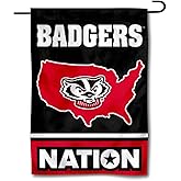 Wisconsin Badgers Garden Flag with USA Stars and Stripes