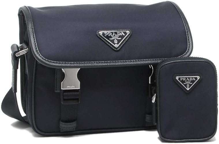 Amazon プラダ ショルダーバッグ テスート サフィアーノ トライアングルロゴ ネイビー メンズ レディース Prada 2vd034 064 Woo F0008 並行輸入品 Prada プラダ ショルダーバッグ