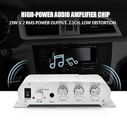 Tihebeyan 2 Channel 12v 15w Bass Amplifier Stereo