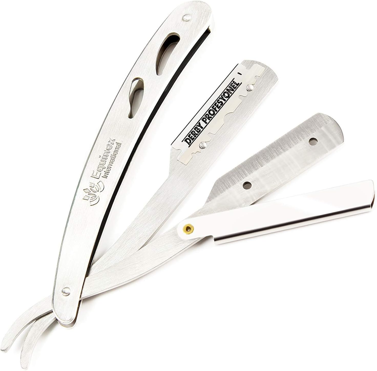 Equinox International Barber Straight Edge Razor with Steel Razor