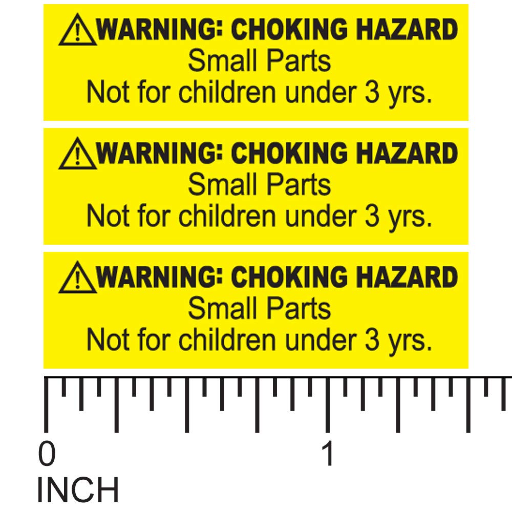 Warning Choking Hazard Small Parts Not For Children Under 3 Years 1 5 X 0 4 Stickers 1 Roll Of 1 000 Adhesive Labels Yellow Background Black Text Amazon In Industrial Scientific