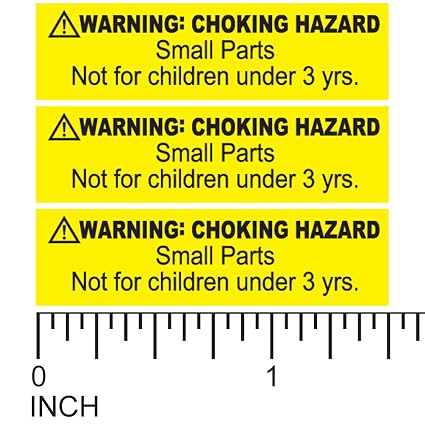 Warning Choking Hazard Small Parts Not For Children Under 3 Years 1 5 X 0 4 Stickers 1 Roll Of 1 000 Adhesive Labels Yellow Background Black Text Amazon In Industrial Scientific