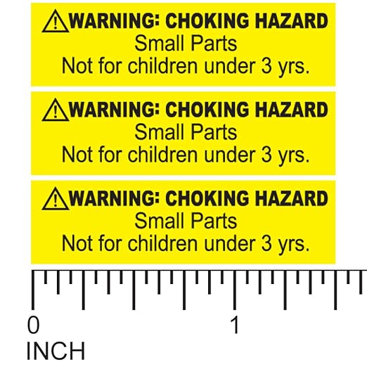 Warning Choking Hazard Small Parts Not For Children Under 3 Years 1 5 X 0 4 Stickers 1 Roll Of 1 000 Adhesive Labels Yellow Background Black Text Amazon In Industrial Scientific