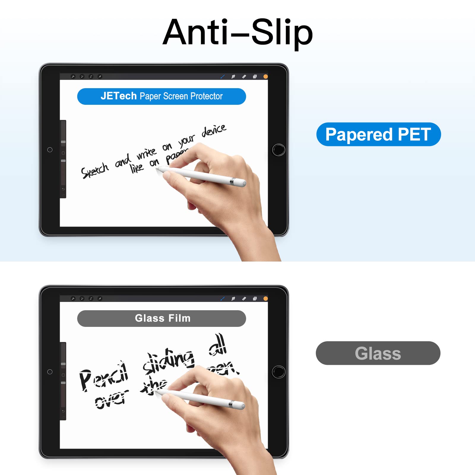 JETech Paper Screen Protector Compatible with iPad 9.7-Inch (2018 Model, 6th Generation) and iPad Pro 9.7-Inch, Anti-Glare, Matte PET Paper Film