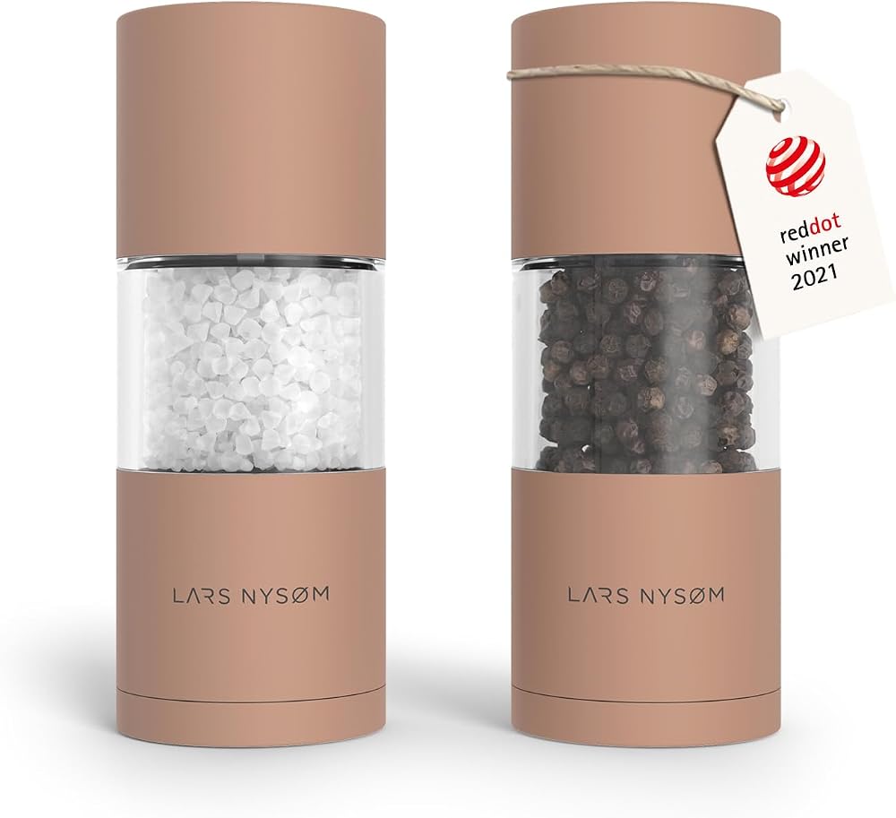 LARS NYSØM Salt and Pepper Grinder Set Sjæl Blush Rose 11.6cm Ceramic