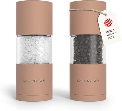 LARS NYSØM Salt and Pepper Grinder Set Sjæl Blush Rose 11.6cm Ceramic