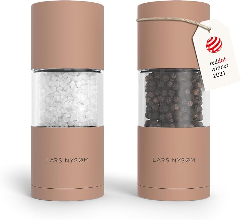 LARS NYSØM Salt and Pepper Grinder Set Sjæl Blush Rose 11.6cm Ceramic