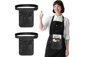 2 Pcs Server Apron Waist Pouch, Adjustable Server Pouch, Restaurant Waitress Accessories Bag for Restaurants, Gardening, Nurs