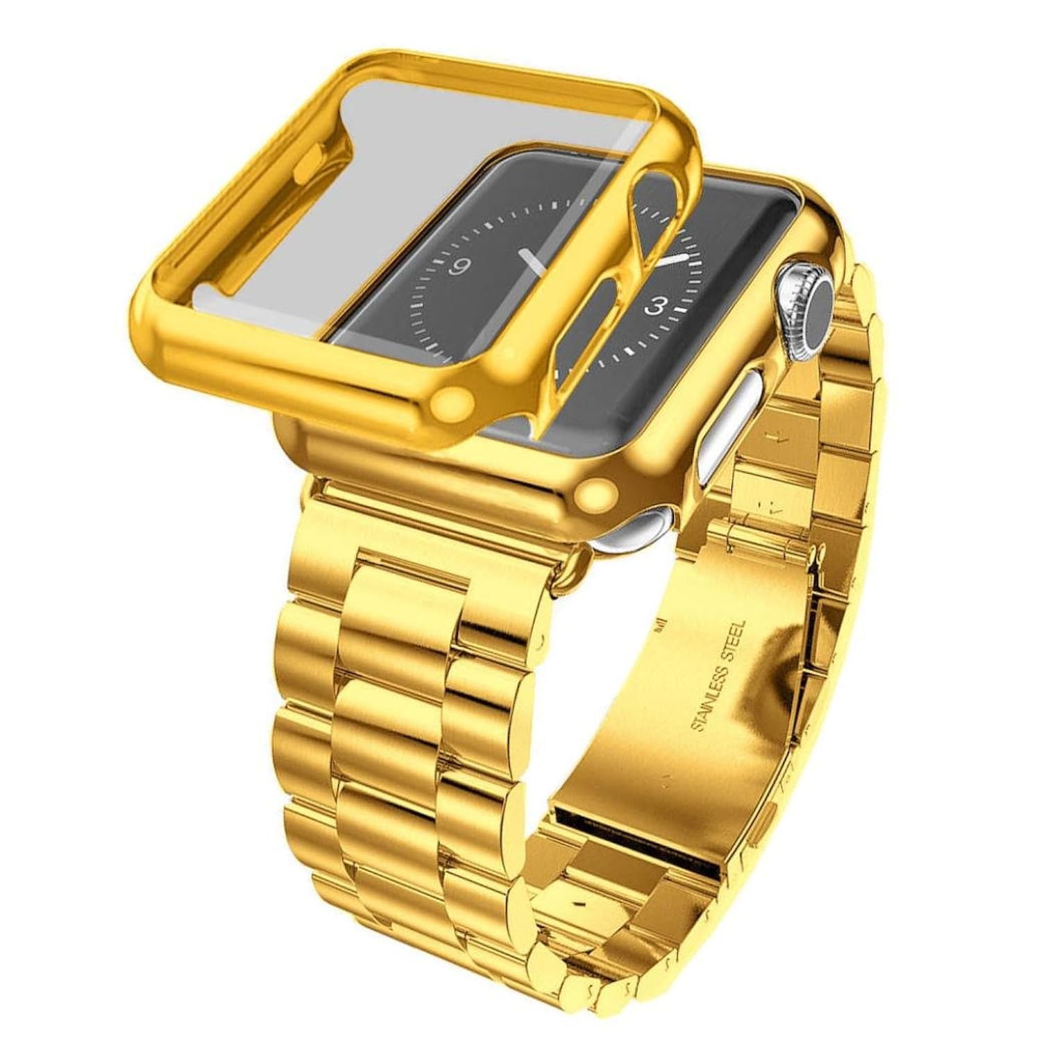 在庫有 Aloneaステンレススチールブレスレットストラップバンド Case For Apple Watchシリーズ1 42 Mm ゴールド B01n5ahpfy Panchayatpost Com