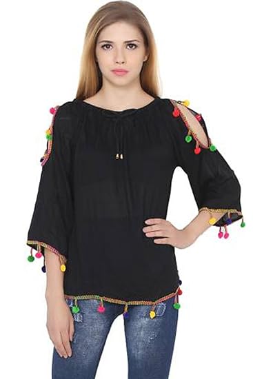 amazon ladies black tops