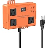 3 Outlet Refrigerator Surge Protector with Time Delay, Voltage Protector for Home Appliances, Protects Against Brownout, Spike, Instant Surge All Voltage Abnormalities, 14 AWG Power Cord (2FT)