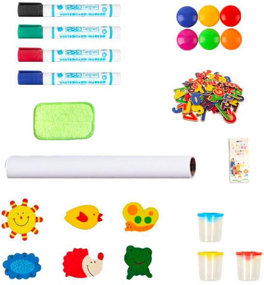 BeebeeRun 3 in 1 Wooden Kids Easel Double-Sided Drawing Board Whiteboard & Chalkboard Dry Easel with Drawing axis & Paper Roll, Numbers, Paint Cups for Writing Kids Boys Girls (Pink): Home & Kitchen
