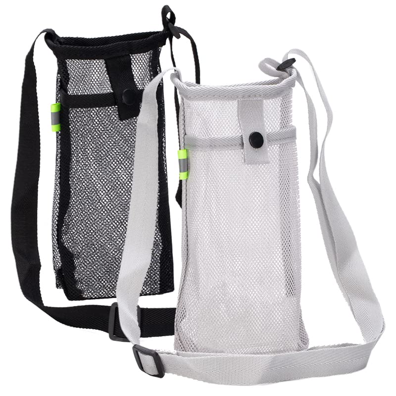 Photo 1 of ROGOWOL 2 Pack Portable Water Bottle Bag with Adjustable Shoulder Strap - Foldable Lightweight Beach Water Bottle Sling Bag for Sports Gym Hiking Camping Walking