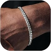 Mosflor Cross Bracelet for Men, Silver/Gold/Black Mens Cross Bracelets Stack Stainless Steel Cuban Link Chain Bracelet Set Non Tarnish Adjustable Chunky Mens Jewelry Gifts for Men Dad Him Father's Day