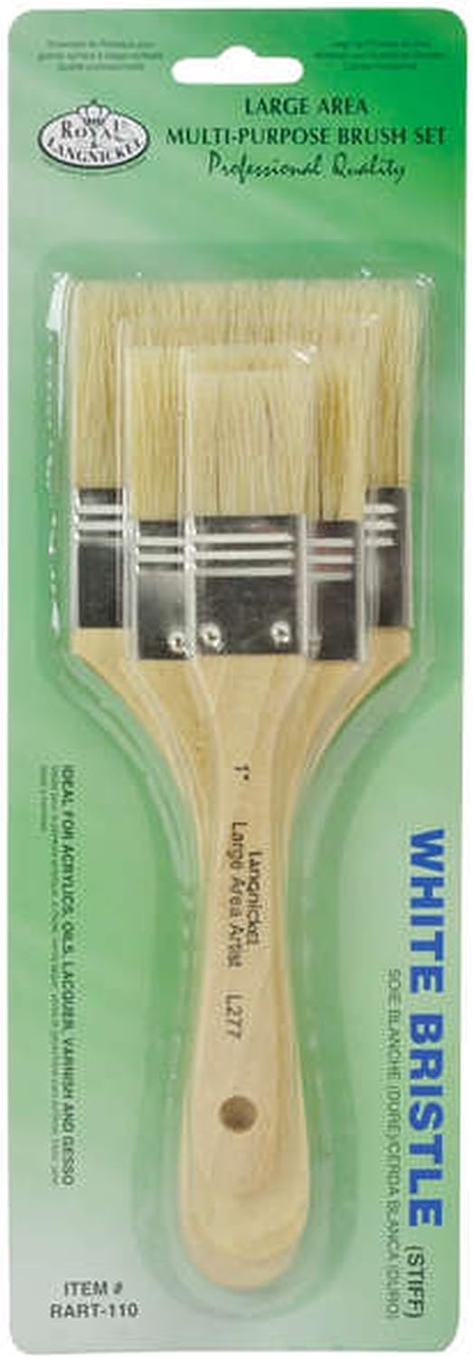 Royal Langnickel Large Area Brush Set - White Bristle 1, 2, & 3 by Royal & Langnickel