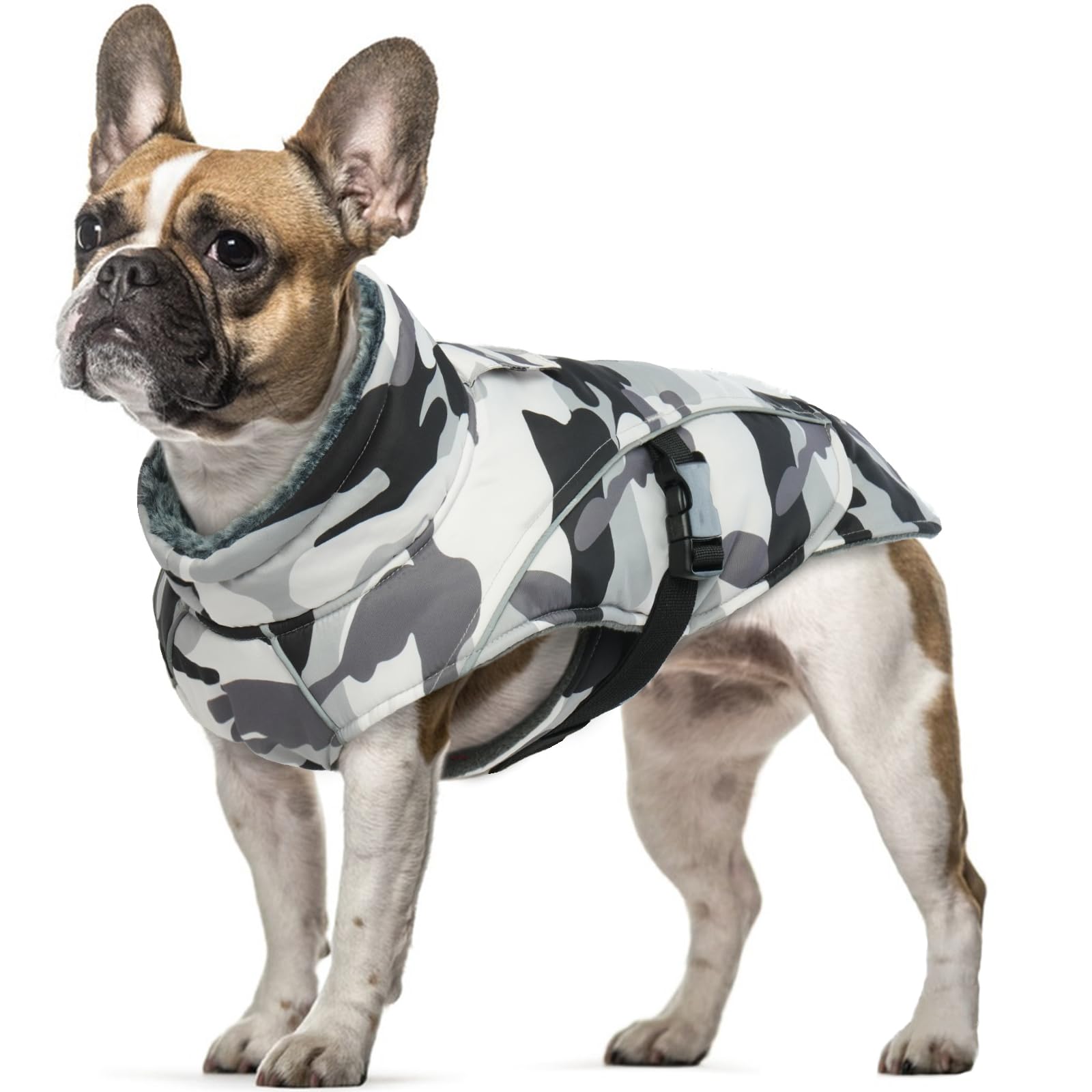 Waterproof Dog Coat, Winter Jacket Small Dogs Windproof Warm Coat with Fleece Collar Snowsuit Apparel with Adjustable Buckles(Camouflage, S) — image 1