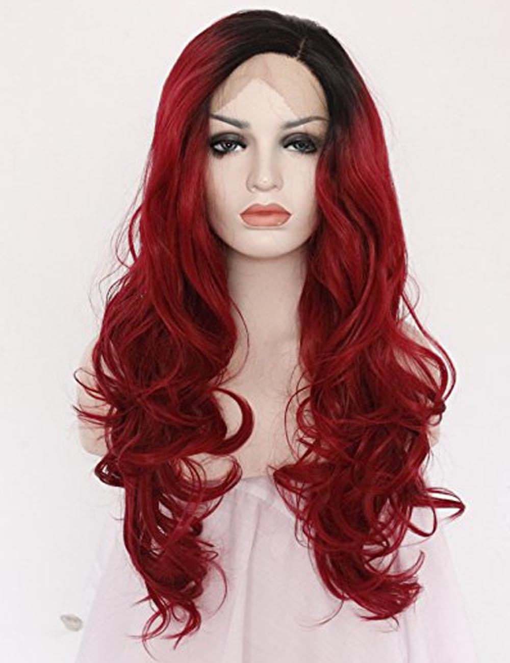 Amazon Com Choshim Hair Ombre Wine Red Front Lace Wig Long Loose