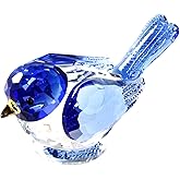 HTXYCTH Crystal Bird Figurines, Glass Bird Ornament, Glass Animal Statue, Collectible Figurines, Desktop Decoration, Birthday Gift (Blue)