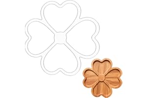 beinkmake 4 in 1 Leaves Router Template Acrylic Router Template for Woodworking Drawing Inlay Templates Charcuterie Board Decorative Templates 7.9x7.9 inch