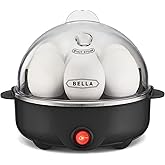 BELLA Rapid Electric Egg Cooker and Poacher with Auto Shut Off for Omelet, Soft, Medium and Hard Boiled Eggs - 7 Egg Capacity