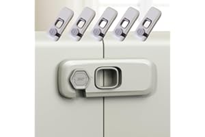 PandaEar 5 Pack Fridge Locks Child Safey, Child Freezer Lock, Baby Fridge Door Latches with Adhesive, Child Locks for Cabinet