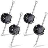 Therwen 4 Pcs Round Ceiling Electrical Box Fan Mounting Bracket, Gray | Adjustable 14.25 to 22.5 Inch Support Bar, Secure Installations, Compatible with Light Fixtures, Summer Ceiling Setup