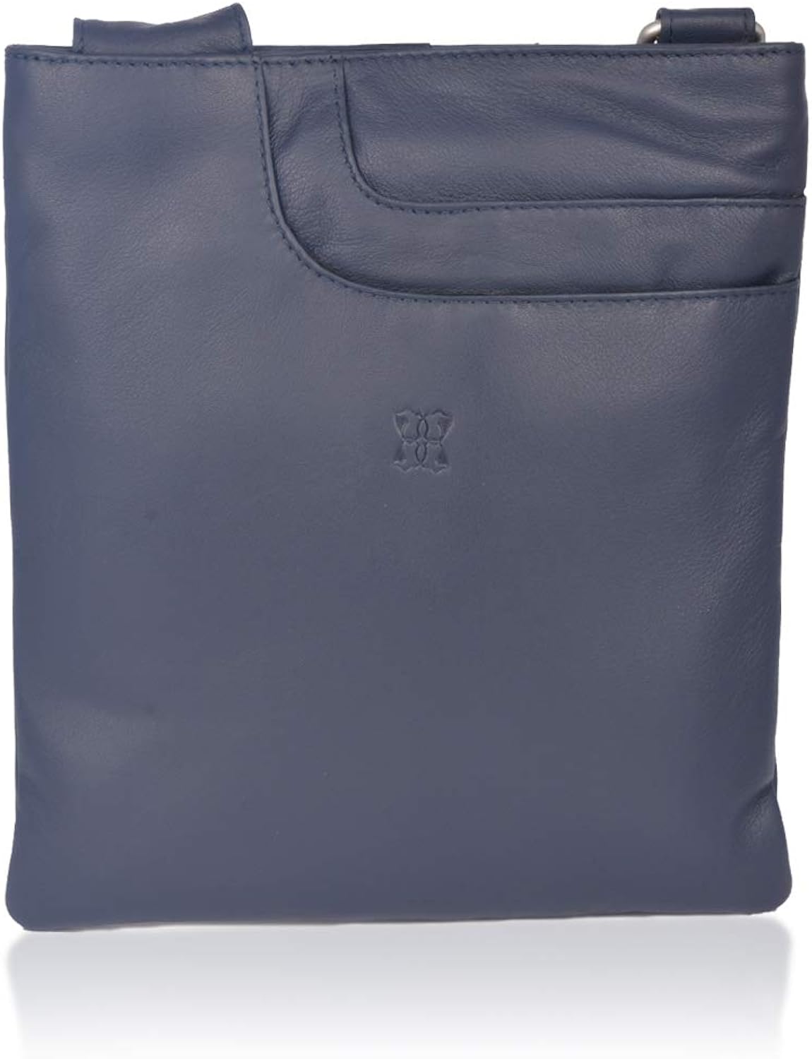 Women's Allerdale Soft Real Leather Cross Body Pocket Bag in Navy