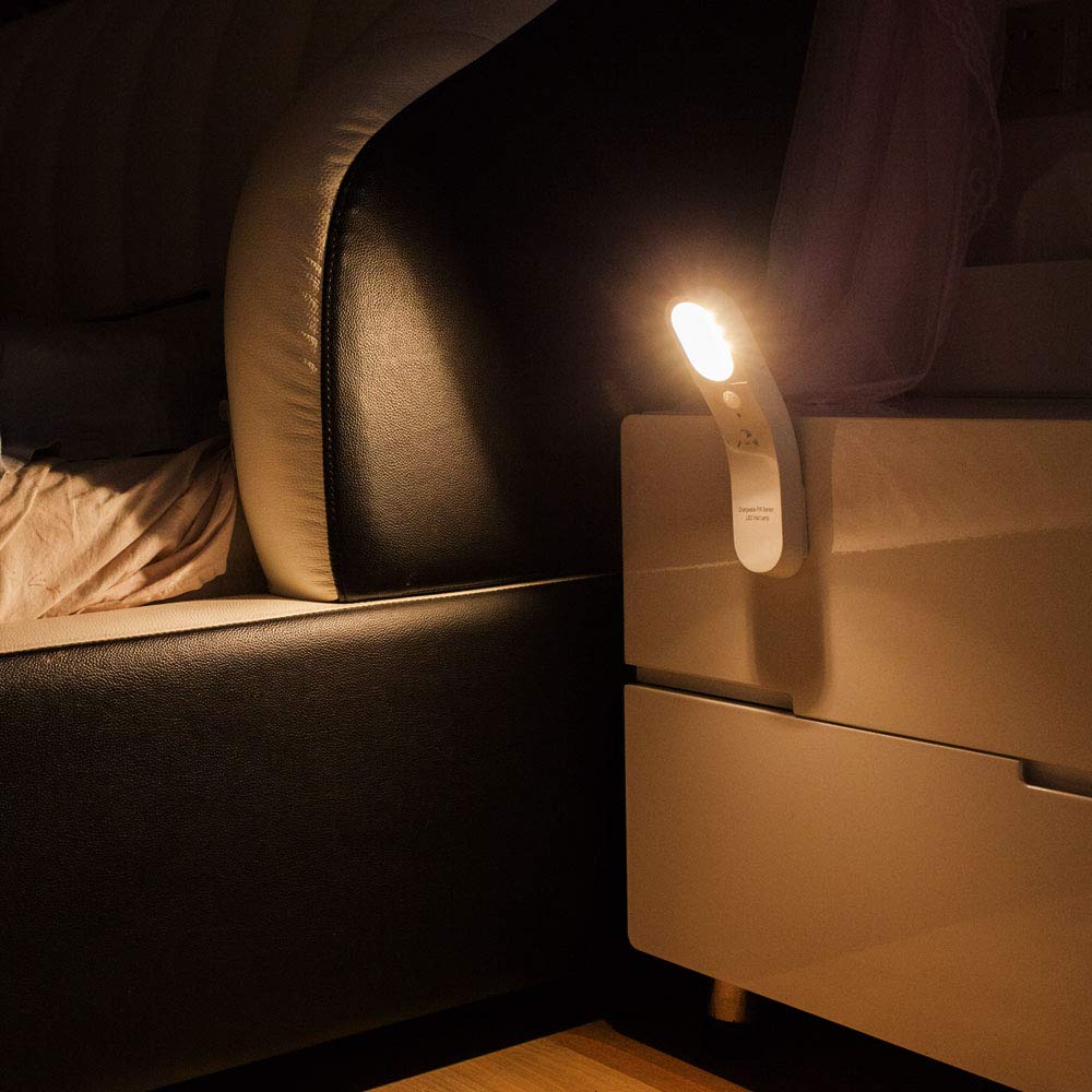 Neporal Under-Cabinet Light Rechargeable with PIR Sensor LED Motion Sensor Light Indoor 1800mAh Night Light with Dusk to Dawn Photocell Sensor for Cupborad Kitchen Stairway Bedroom