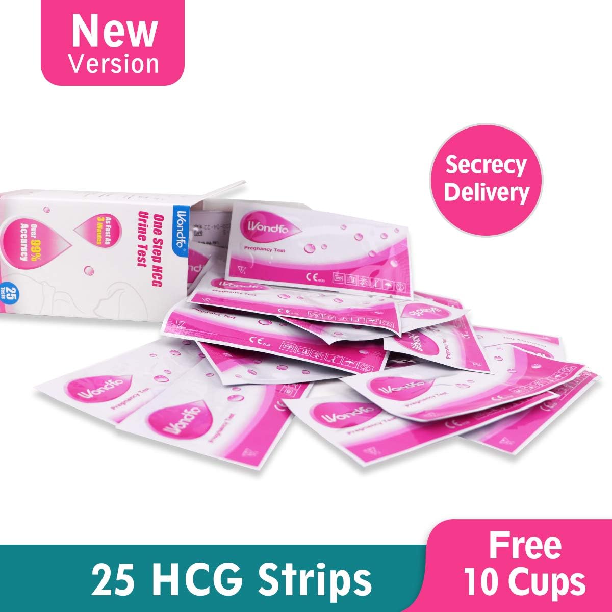 Wondfo Zwangerschapstest 25 Strips Vroege Detectie Zwangerschapstests 10 Miu Ml Betrouwbaar En Snel Resultaat Met 10 Urine Cups 2020 Nieuwe Versie Vruchtbaarheidstests Amazon Nl