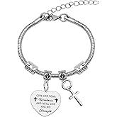 Mwphuy Christian Gifts for Women Faith Jewelry Religious Gifts for friend sister Bible Verse Bracelets Inspirational Gifts for friend Give God Your Weakness and He'll Give You His Strength Gifts